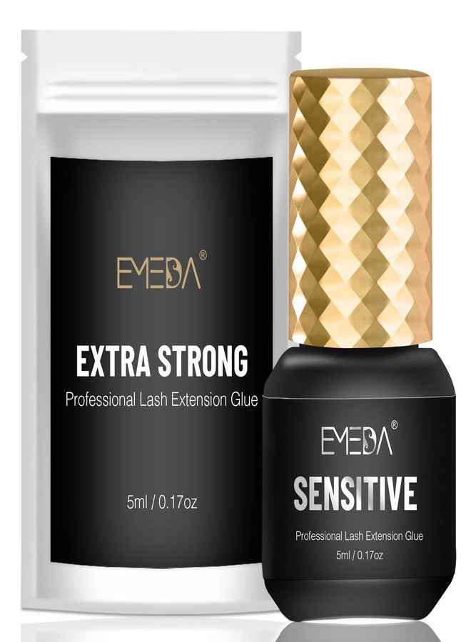 EMEDA Sensitive Lash Extension Glue - 0.5s Fast Drying Individual Eyelash Glue Retention 7 Weeks Waterproof Strong Hold Semi Permanent Adhesive for Lash Extensions Not for Beginners (5ml 0.5s) - Image 1